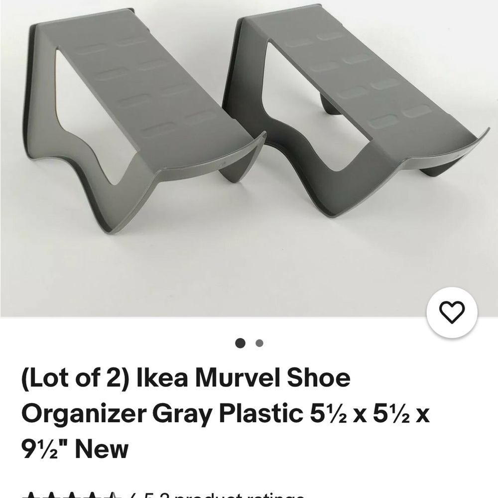 IKEA Murvel Grey Plastic Freestanding Stackable Shoe Organizers